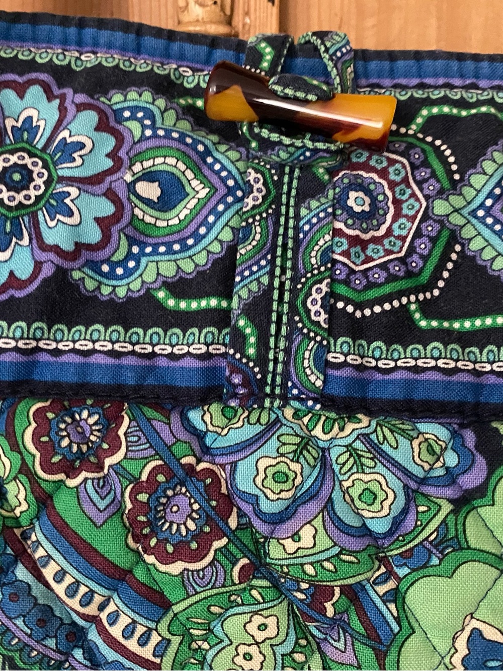 Vera Bradley Quilted Paisley Tote in Navy, Teal & Green - Picture 2 of 7